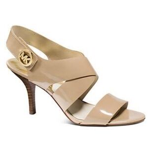 Michael Kors Open Toe Joselle Nude Heels 10M